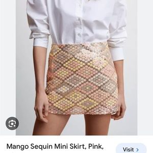 MANGO Sequin Mini Skirt, size medium
